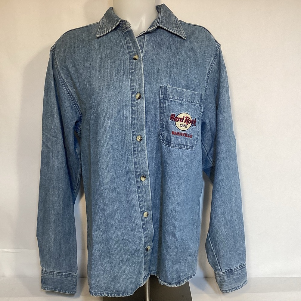 Hard Rock Cafe Vintage Nashville Tennessee Vintage Embroidered Denim Shirt - Picture 4 of 10